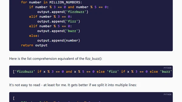 For Loop vs. List Comprehension