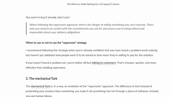 The Minimum Viable Nothing: ideas to validate products without building them