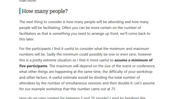 My pragmatic workshop format