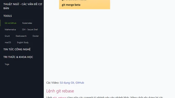 Lệnh git merge và rebase - gộp và viết lại lịch sử commit