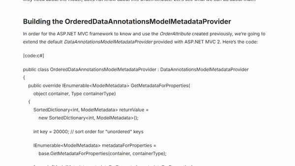 Ordering fields in ASP.NET MVC 2 templated helpers