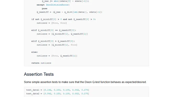 Dixon's Q test for outlier identification