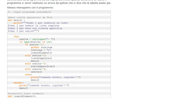 Creare archivio dati in python: parte 1
