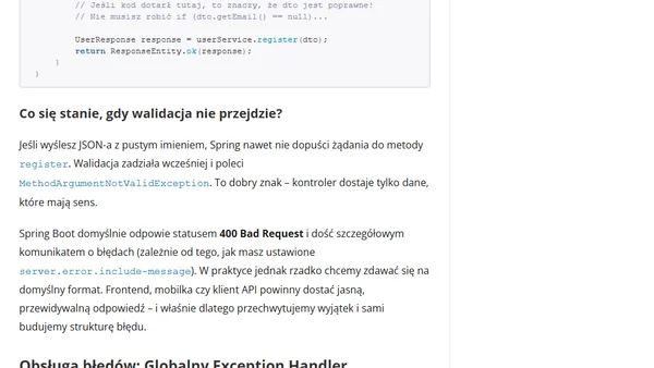Jak poprawnie walidować dane wejściowe w Springu?