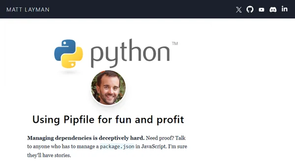 Using Pipfile for fun and profit