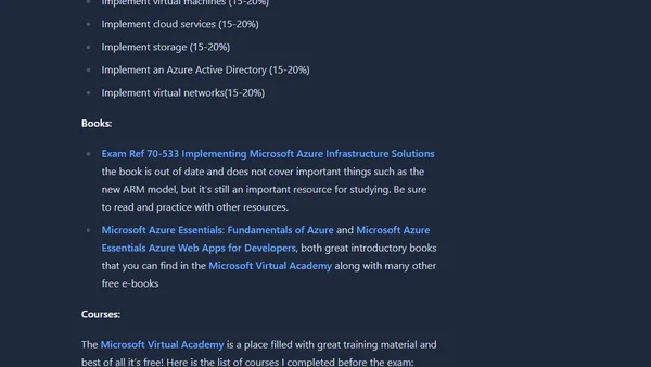 Get Ready: Exam 70-533 Implementing Microsoft Azure Infrastructure Solutions
