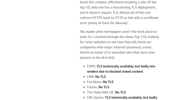 The State of the News and TLS