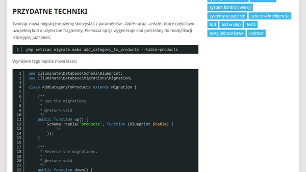 Migrowanie bazy danych – Laravel Migrations