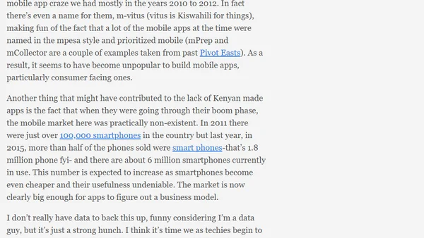 The Current State of Kenyan Built Apps!