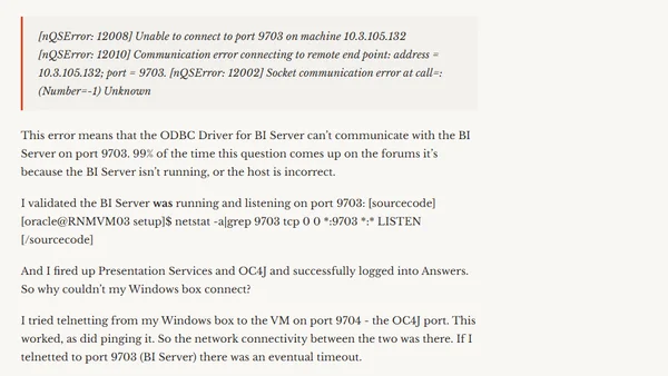 How to resolve "[nQSError: 12002] Socket communication error at call=: (Number=-1) Unknown"