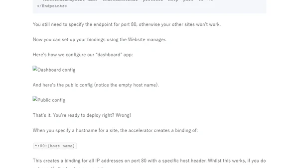 Windows Azure Accelerator for Web Roles with Wildcard Bindings