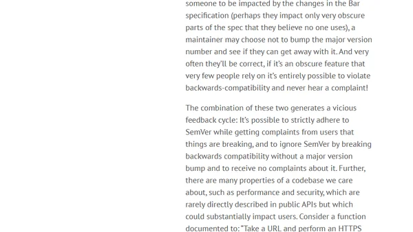 What's in a version number? (Or: Musings on backwards compatibility)