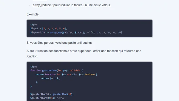 PHP et Programmation fonctionnelle