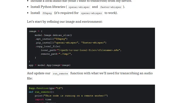 Running Python on a serverless GPU instance for machine learning inference