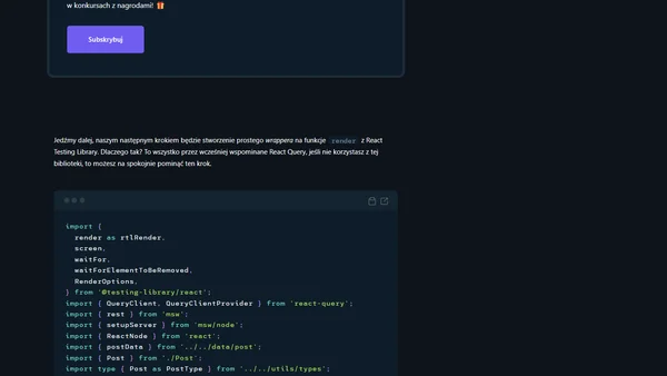 React Testing Library - Mock Service Worker
