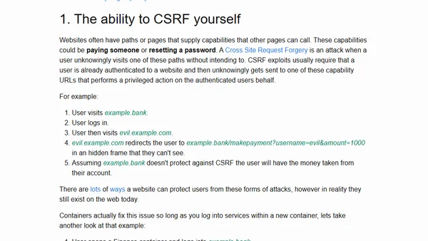 Containers website assignment