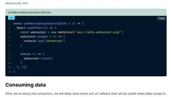 Using WebSockets with React Query