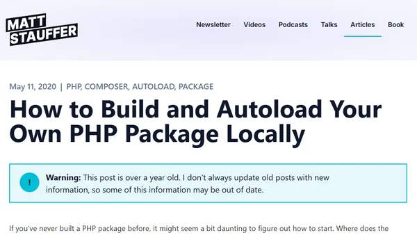 How to Build and Autoload Your Own PHP Package Locally