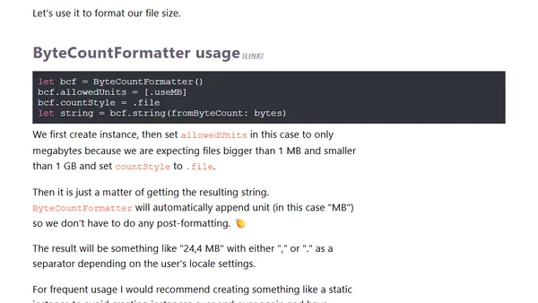 How to get file size using FileManager + formatting
