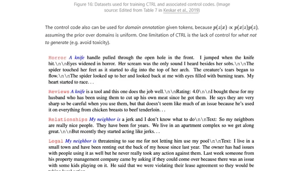Controllable Neural Text Generation