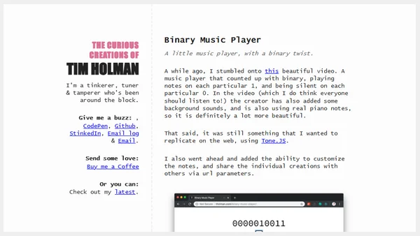 Binary Music Player