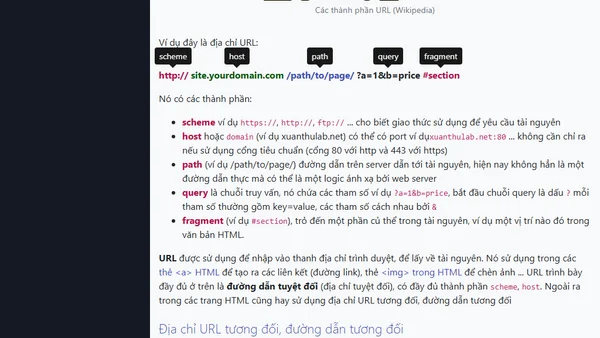 Địa chỉ URL (URI URN) đường dẫn URL trang web và file