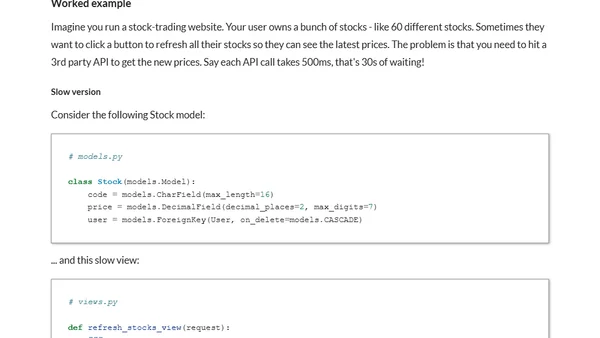 Fix long running tasks in Django views