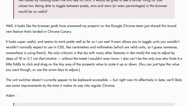 New Length Debugging Tool in Chrome Canary