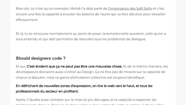Comment faciliter le dialogue entre designer et dev ?