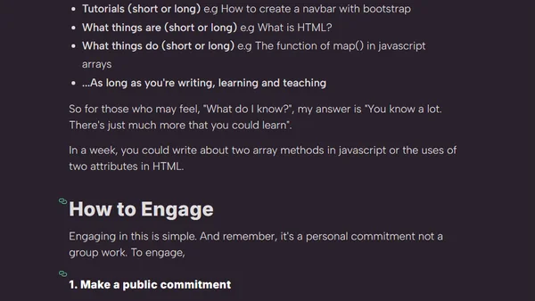 Introducing Weekly Articles Challenge