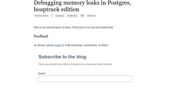 Debugging memory leaks in Postgres, heaptrack edition