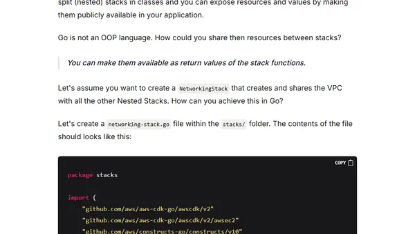 Managing complex infrastructure using AWS CDK and Go