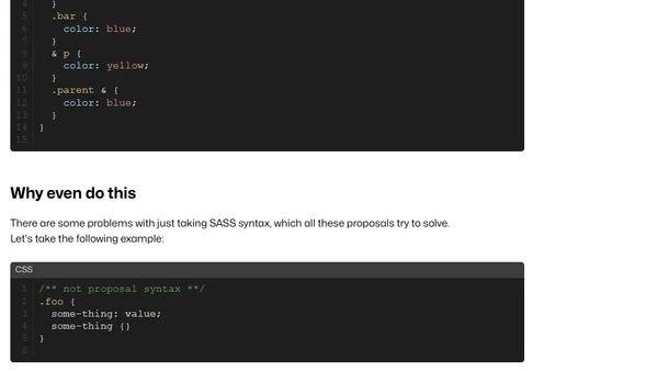 CSS Nesting Syntax Discussion