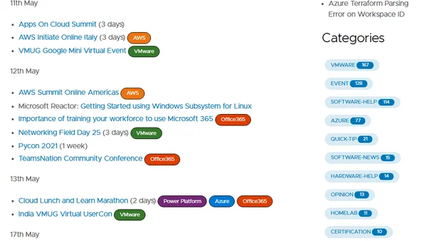 Online Tech Events- May 2021