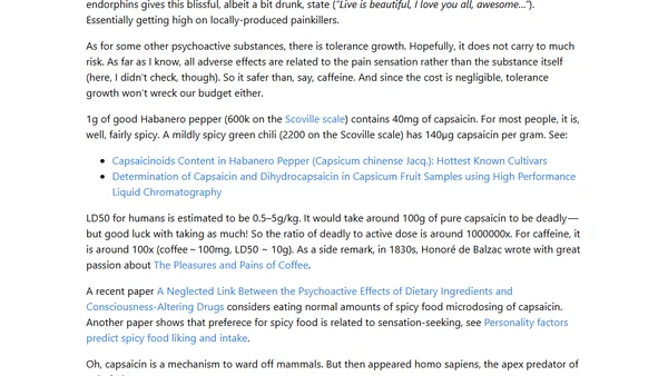 Perspective: capsaicin is a psychoactive substance