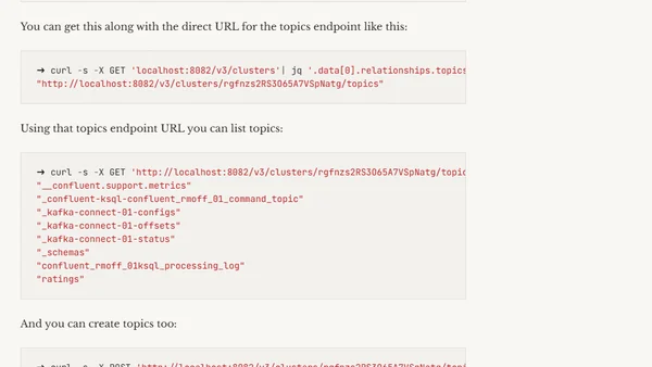 How to list and create Kafka topics using the REST Proxy API