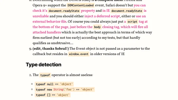 20 things you should know when not using a JS library