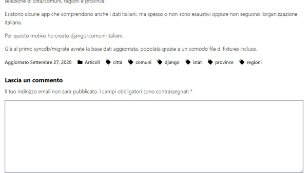 Comuni, province e regioni su Django