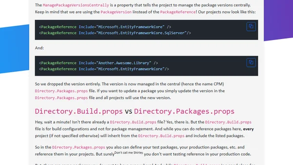 Centralize your packages in .NET with NuGet