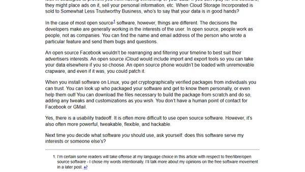What motivates the authors of the software you use?