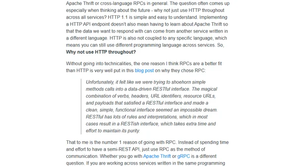 Why RPC in Microservices instead of HTTP?