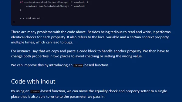 The power of inout parameters in Swift