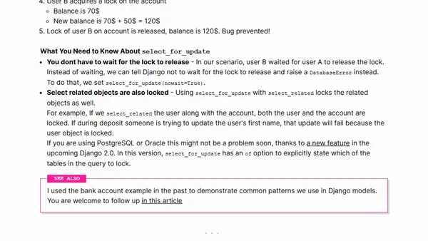 How to Manage Concurrency in Django Models
