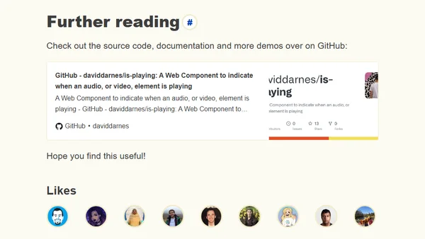 is-playing Web Component