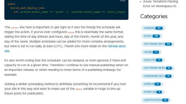 Scheduling Hugo + Azure Static WebApp Posts with GitHub Actions