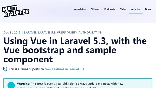 Using Vue in Laravel 5.3, with the Vue bootstrap and sample component