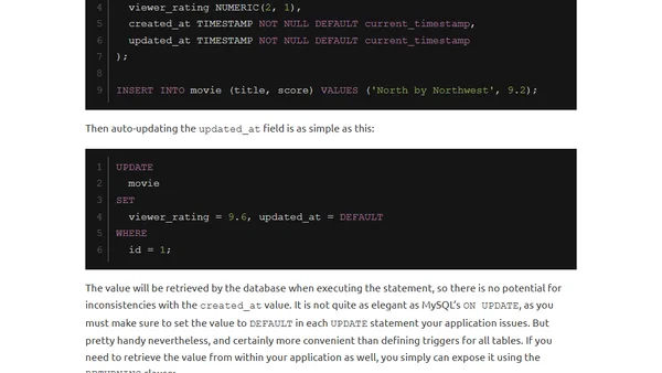 Last Updated Columns With Postgres