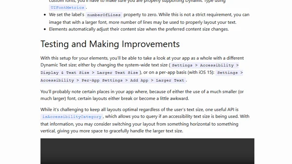 Getting Started With Accessibility: Dynamic Type