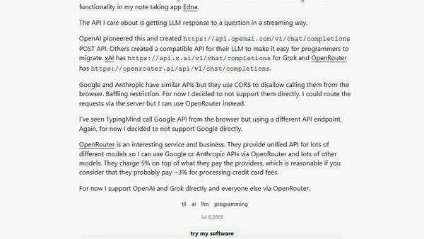 Calling Grok, OpenAI, Anthropic, Google, OpenRouter API from the browser