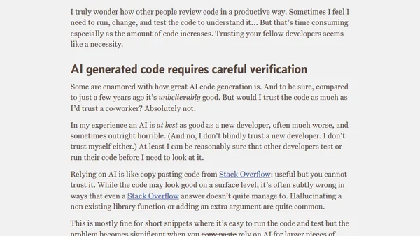 Why I don't rely on AI for programming (too much)
